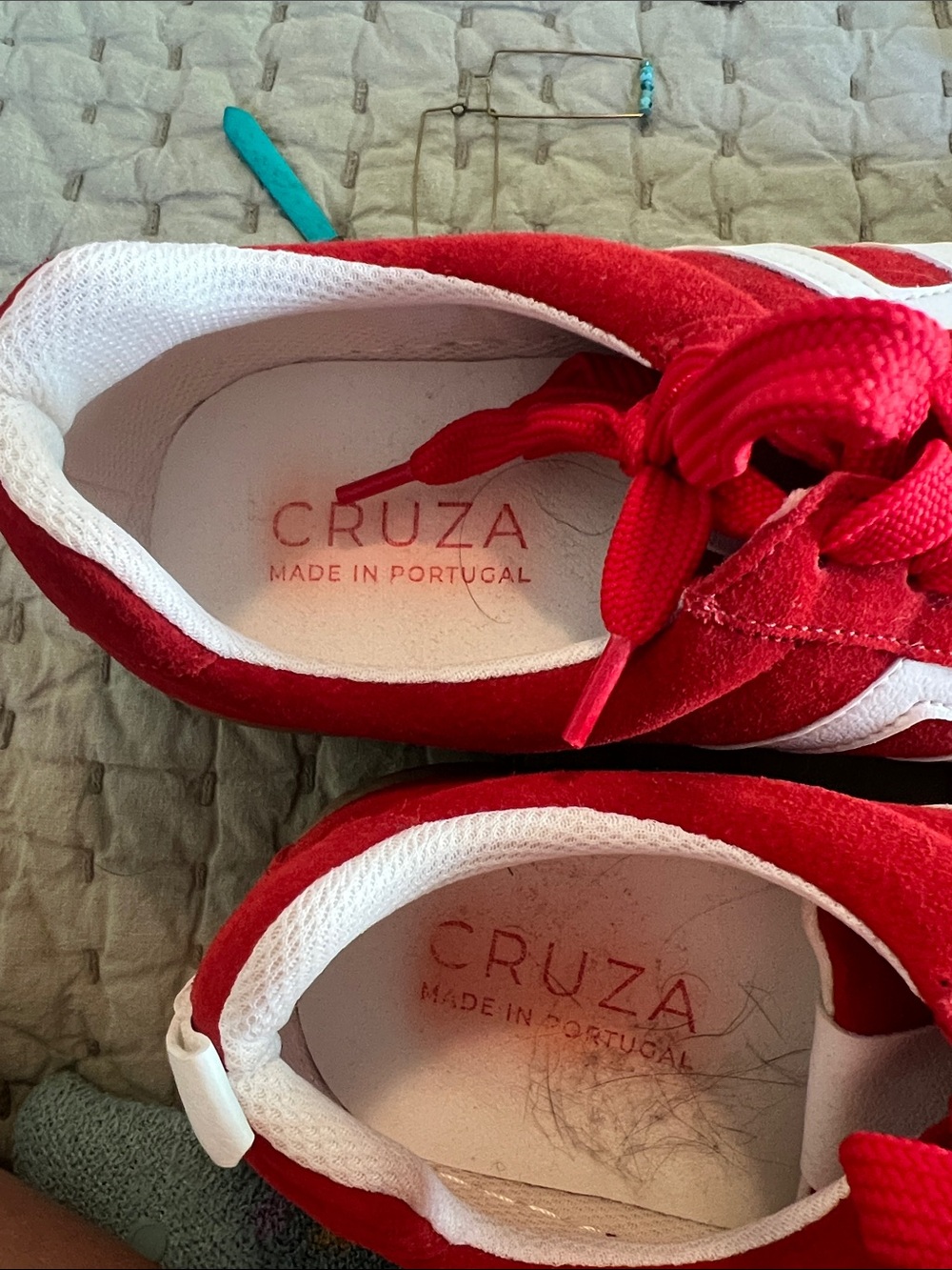 Red Suede Women's Lace-Up Sneakers
